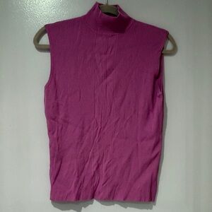 Dress Barn Fuchsia Sleeveless Turtleneck Top